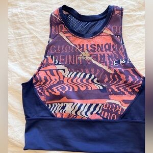 Adidas Navy and Coral Graphic Tank